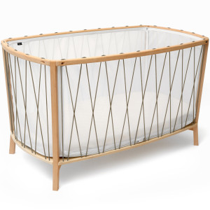 Lit bébé évolutif 60x120 en bois KIMI "Noisette" (avec Matelas Mousse) Charlie Crane