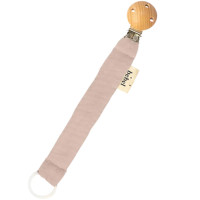 Attache tétine en double gaze de coton "Vieux Rose"