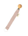 Attache tétine en double gaze de coton "Vieux Rose" Bebel