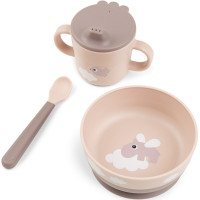 Coffret repas bébé anti-dérapant "Foodie Happy Cloud Powder"
