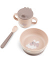 Coffret repas bébé anti-dérapant "Foodie Happy Cloud Powder"
