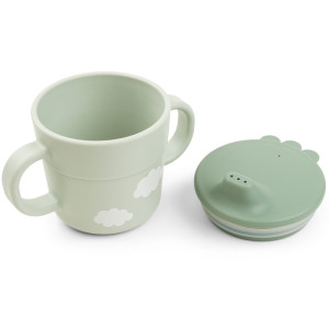 Coffret repas bébé anti-dérapant en silicone "Foodie Happy Cloud Green" Done by Deer