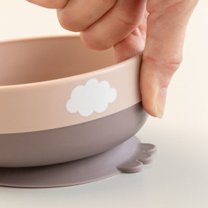Coffret repas bébé anti-dérapant en silicone "Foodie Happy Cloud Powder" Done by Deer
