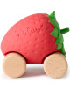 Voiture en caoutchouc naturel et bois "Sweetie la Fraise" (0-4 ans)