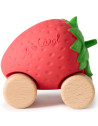 Voiture en caoutchouc naturel et bois "Sweetie la Fraise" (0-4 ans) Oli & Carol