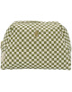 Trousse de toilette en coton Jade "Damier Olive"