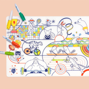 Set de table à colorier en silicone "Jeux Olympiques" + Feutres Super Petit