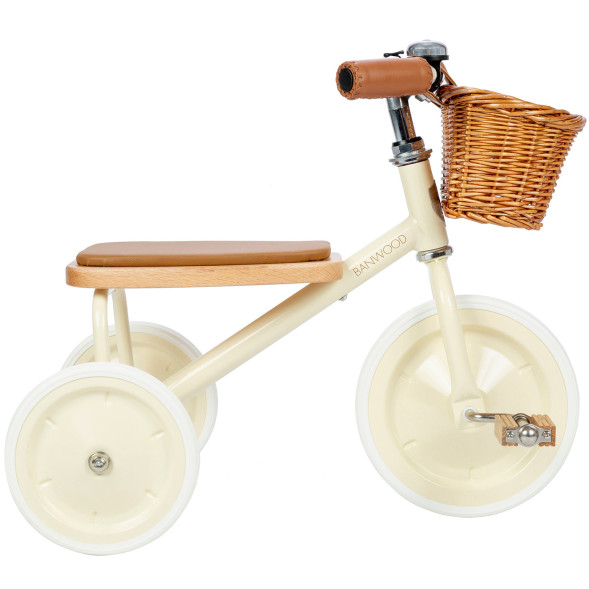 Tricycle Trike  en acier et bois "Crème" (2-6 ans)