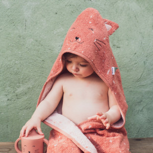 Cape de bain fille en éponge de coton bio "Mrs Cat" (2-6 ans) Trixie