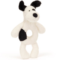 Hochet en peluche Bashful "Chien Noir&blanc" Jellycat