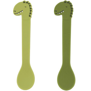 Set de 2 cuillères bébé en silicone et inox "Mr Dino" (4 mois et +)