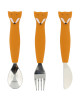 Set de 3 couverts en inox et silicone "Mr Renard" (x3) (12 mois et +)