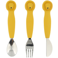 Set de 3 couverts en inox et silicone "Mr Lion" (x3) (12 mois et +)