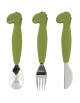 Set de 3 couverts en inox et silicone "Mr Dino" (x3) (12 mois et +)