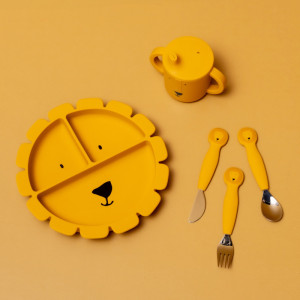 Set de 3 couverts en inox et silicone "Mr Lion" (x3) (10 mois et +)