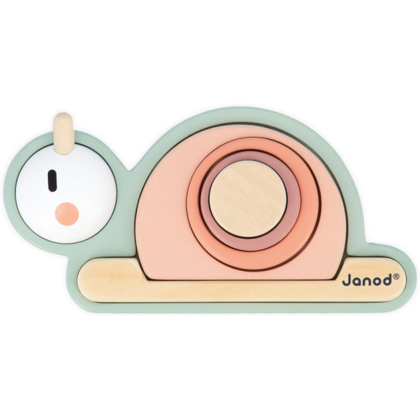 Escargot à empiler sensoriel en bois "Sweet Cocoon" (12-36 mois) Janod
