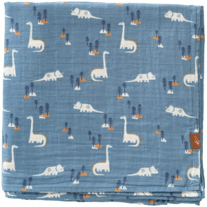 1 maxi-lange en mousseline de coton bio "Dino" (120x120) Fresk