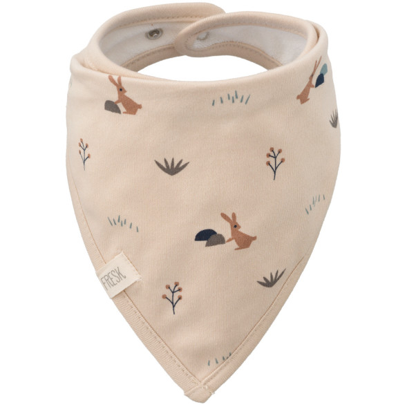 Bavoir bandana en coton bio "Lapin Beige"