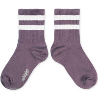Chaussettes courtes enfant en coton à rayures Sport Nico "Glycine du Japon"