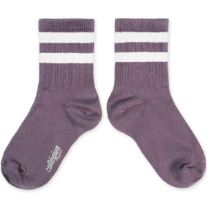 Chaussettes courtes enfant en coton à rayures Sport Nico "Glycine du Japon" Collégien