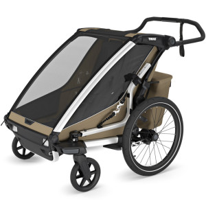 Chariot Cross 2 places G3 "Kaki" (Remorque-vélo, Poussette & Jogger) (2024) Thule
