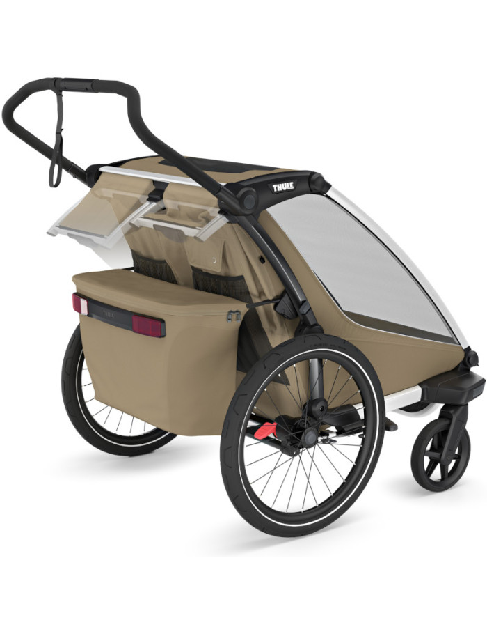 Remorque De Vélo Double Pour Enfants Thule Chariot Cross 2 - Couleur Dark Slate/Kaki - Neuf Sous Emballage - Capacité 2 Enfants