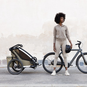 Chariot Cross 2 places G3 "Kaki" (Remorque-vélo, Poussette & Jogger) (2024) Thule