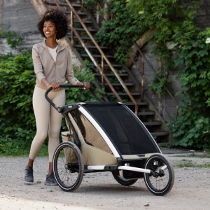 Chariot Cross 2 places G3 "Kaki" (Remorque-vélo, Poussette & Jogger) (2024) Thule