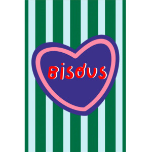 Carte Postale "Bisous & Rayures" Maison Mapa-chali