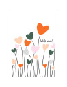 Carte Postale FLEURS "Hauts les coeurs !"