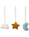 Jouets à suspendre pour portique en velours coton bio "Moonbeam" (x3)
