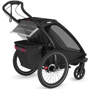  Chariot Sport G3 1 place "Black" (Remorque-vélo, Poussette & Jogger) (2024)