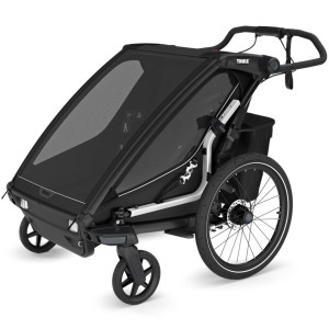  ChariotThule Sport G3 2 places "Black" (Remorque-vélo, Poussette & Jogger) (2024)