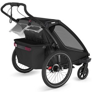  ChariotThule Sport G3 2 places "Black" (Remorque-vélo, Poussette & Jogger) (2024)