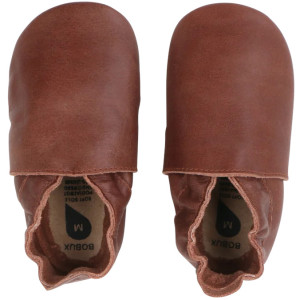 Chaussons bébé en cuir Soft Sole Classic "Toffee" Bobux