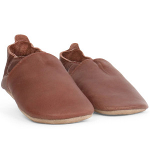 Chaussons bébé en cuir Soft Sole Classic "Toffee" Bobux