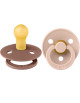 Tétines rondes en caoutchouc naturel (6-18 mois) "Marmotte/Rose Blush" (x2)