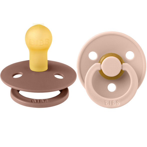 Tétines rondes en caoutchouc naturel (6-18 mois) "Marmotte/Rose Blush" (x2)