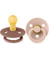 Tétines rondes en caoutchouc naturel (6-18 mois) "Marmotte/Rose Blush" (x2)