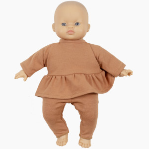 Ensemble Ophélia en jersey  "Cassonade" pour poupon Babies Minikane