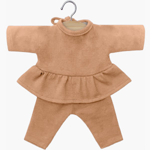 Ensemble Ophélia en jersey  "Cassonade" pour poupon Babies Minikane