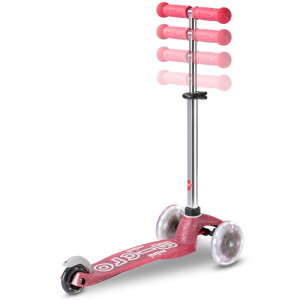 Trottinette 3 roues Mini Micro Deluxe avec roues LED Glitter "Rose" (2-6 ans)