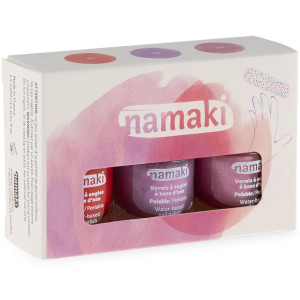Coffret 3 vernis à ongles enfant "Roses Eternelles" + lime offerte Namaki