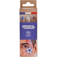 Kit Crayons de maquillage enfant BIO Supporter "Bleu-Blanc-Rouge"