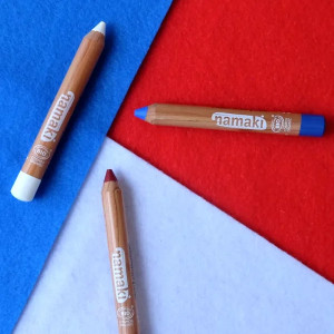 Kit Crayons de maquillage BIO Supporter "Bleu-Blanc-Rouge" Namaki