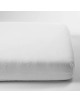 Drap housse 60x120 en Satin de coton bio "Blanc Craie"