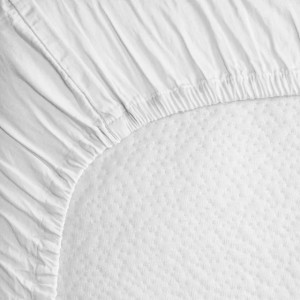 Drap housse bébé 60x120 en Satin de coton bio "Blanc Craie" Kadolis