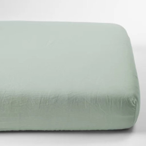 Drap housse bébé 70x140 en Satin de coton bio "Tilleul" Kadolis