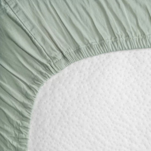 Drap housse bébé 70x140 en Satin de coton bio "Tilleul" Kadolis