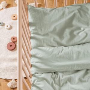 Drap housse bébé 70x140 en Satin de coton bio "Tilleul" Kadolis
